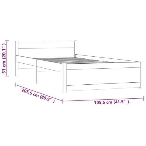 Okvir za krevet od masivnog drva bijeli 100 x 200 cm - Bijela 100 x 200 cm Cijena