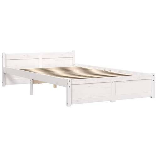 Okvir za krevet od masivnog drva bijeli 120 x 200 cm - Bijela 120 x 200 cm Cijena