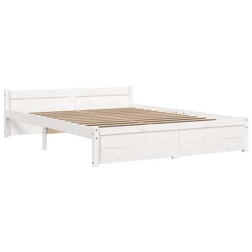 Okvir za krevet od masivnog drva bijeli 140 x 200 cm - Bijela 140 x 200 cm Cijena