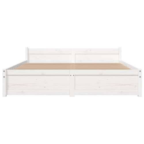 Okvir za krevet od masivnog drva bijeli 140 x 200 cm - Bijela 140 x 200 cm Cijena