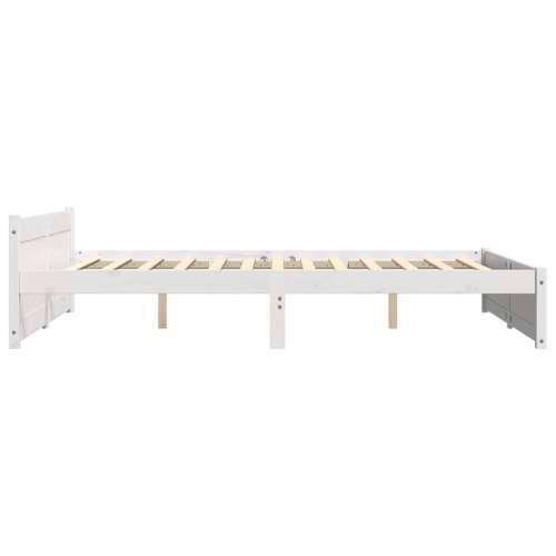 Okvir za krevet od masivnog drva bijeli 140 x 200 cm - Bijela 140 x 200 cm Cijena