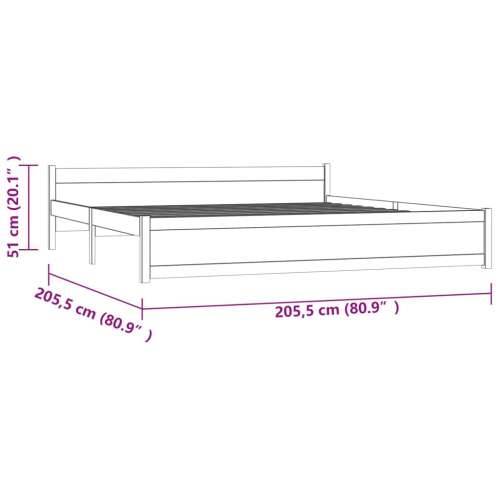 Okvir kreveta bez madraca 200 x 200 cm od masivnog drva - Prirodna 200 x 200 cm Cijena