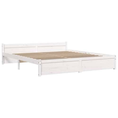 Okvir za krevet od masivnog drva bijeli 200 x 200 cm - Bijela 200 x 200 cm Cijena