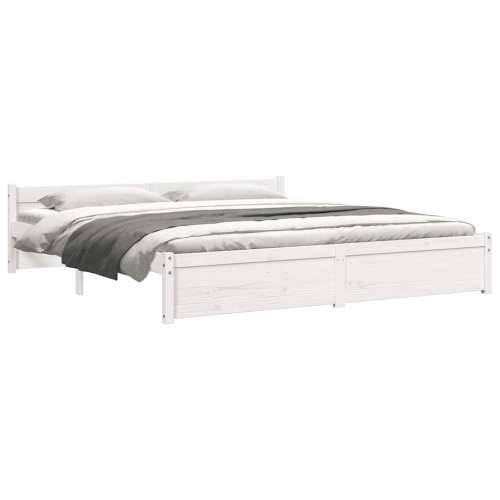 Okvir za krevet od masivnog drva bijeli 200 x 200 cm - Bijela 200 x 200 cm Cijena