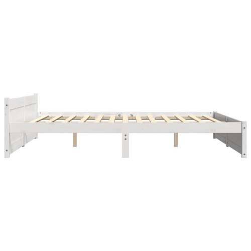 Okvir za krevet od masivnog drva bijeli 200 x 200 cm - Bijela 200 x 200 cm Cijena