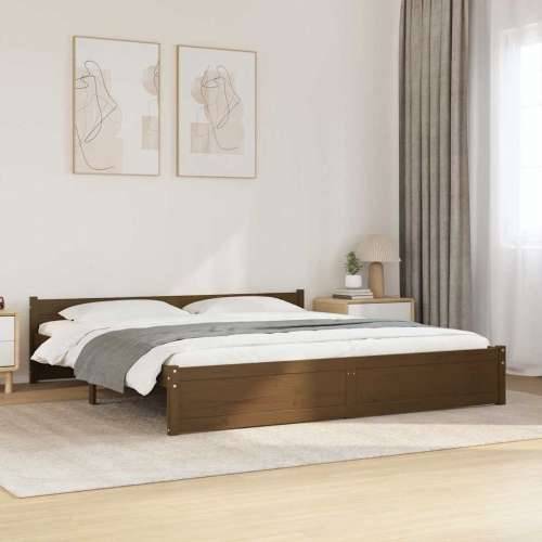 Okvir za krevet od masivnog drva smeđa boja meda 200 x 200 cm - boja meda 200 x 200 cm Cijena