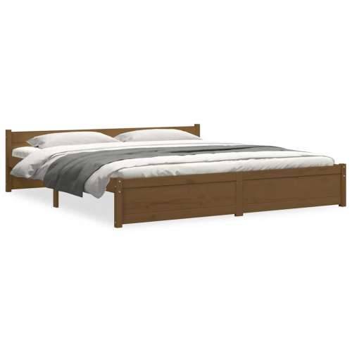 Okvir za krevet od masivnog drva smeđa boja meda 200 x 200 cm - boja meda 200 x 200 cm Cijena
