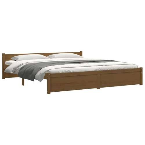 Okvir za krevet od masivnog drva smeđa boja meda 200 x 200 cm - boja meda 200 x 200 cm Cijena