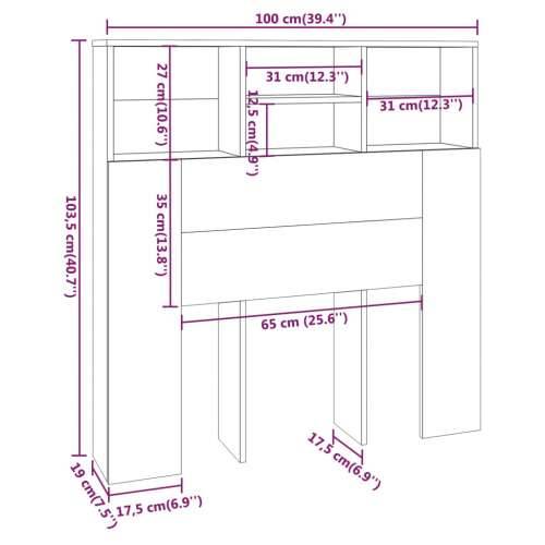 Uzglavlje s ormarićem boja smeđeg hrasta 100x19x103,5 cm - Smeđi hrast 100 x 19 x 103.5 cm 1 Cijena