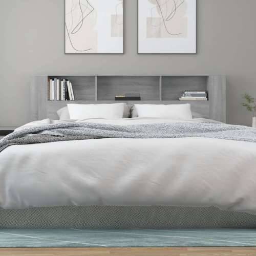 Uzglavlje s ormarićem boja hrasta sonome 200x18,5x104,5 cm - Sivi hrast sonoma 1 Cijena
