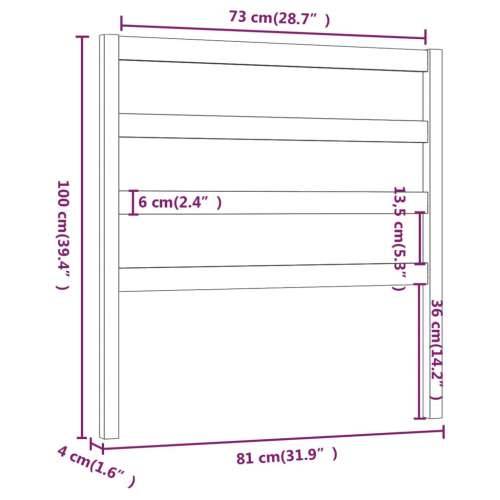 Uzglavlje za krevet boja meda 81 x 4 x 100 cm masivna borovina - boja meda 81 x 100 cm 1 Cijena