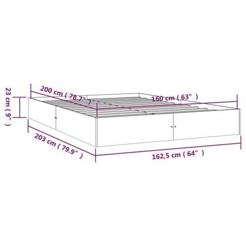 Okvir za krevet od masivnog drva bijeli 160 x 200 cm Cijena