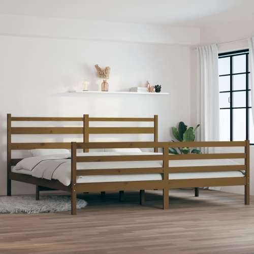 Okvir za krevet od masivne borovine 200x200 cm smeđa boja meda - boja meda 200 x 200 cm Cijena