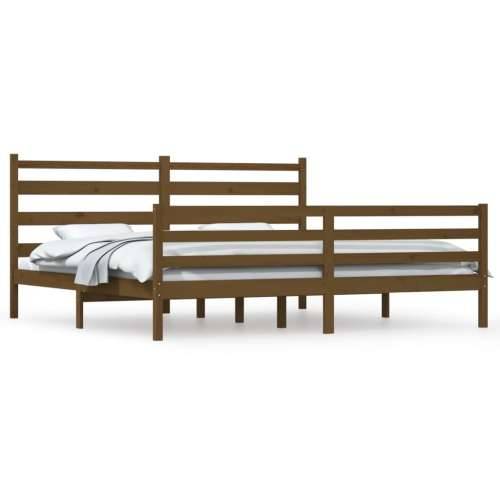 Okvir za krevet od masivne borovine 200x200 cm smeđa boja meda - boja meda 200 x 200 cm Cijena