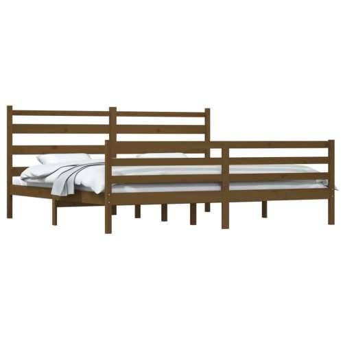 Okvir za krevet od masivne borovine 200x200 cm smeđa boja meda - boja meda 200 x 200 cm Cijena