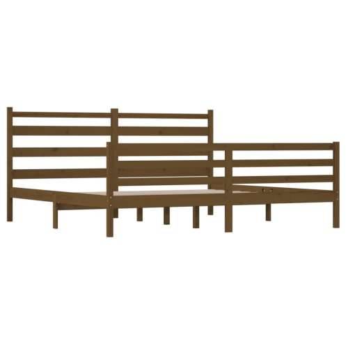 Okvir za krevet od masivne borovine 200x200 cm smeđa boja meda - boja meda 200 x 200 cm Cijena