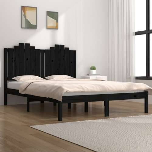 Okvir za krevet od masivne borovine crni 140 x 190 cm - Crna 140 x 190 cm Cijena