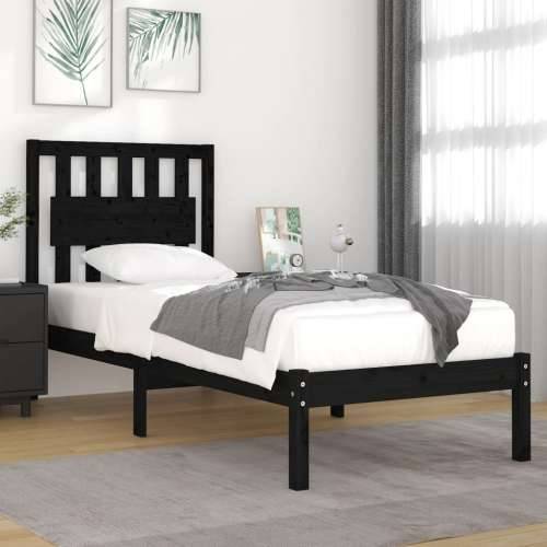 Okvir za krevet od borovine crni 75 x 190 cm jednokrevetni - Crna 75 x 190 cm Cijena