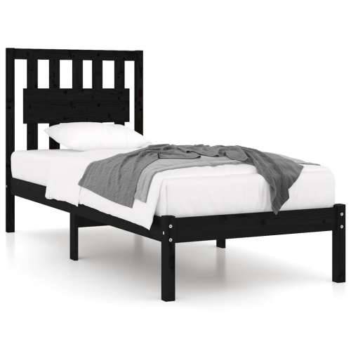 Okvir za krevet od borovine crni 75 x 190 cm jednokrevetni - Crna 75 x 190 cm Cijena