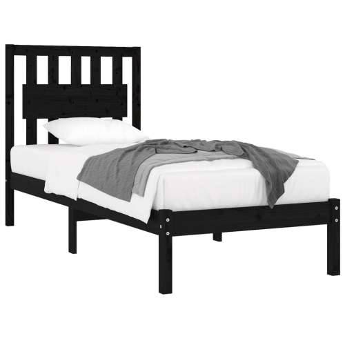 Okvir za krevet od borovine crni 75 x 190 cm jednokrevetni - Crna 75 x 190 cm Cijena