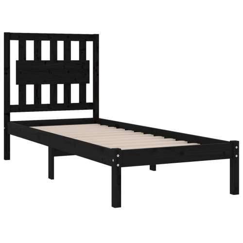 Okvir za krevet od borovine crni 75 x 190 cm jednokrevetni - Crna 75 x 190 cm Cijena