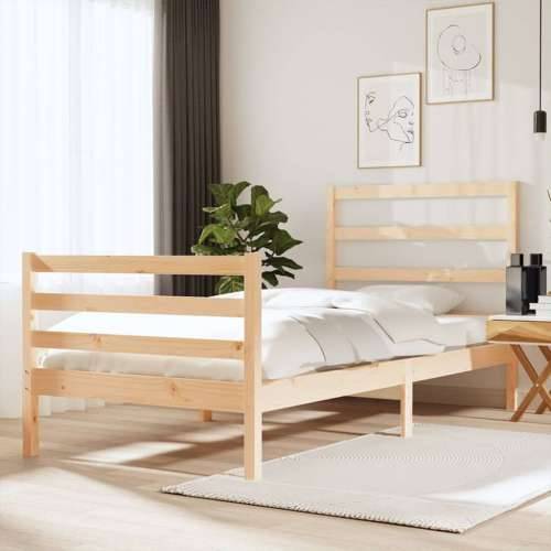 Okvir za krevet od masivne borovine 90x190 cm jednokrevetni - Prirodna 90 x 190 cm Cijena
