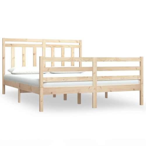Okvir za krevet od masivnog drva 140 x 190 cm - Prirodna 140 x 190 cm Cijena