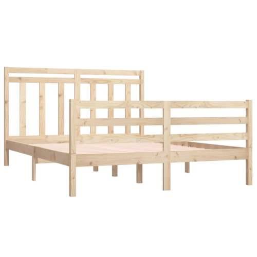 Okvir za krevet od masivnog drva 140 x 190 cm - Prirodna 140 x 190 cm Cijena