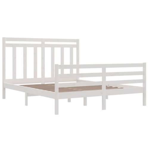 Okvir za krevet od masivnog drva bijeli 160 x 200 cm - Bijela 160 x 200 cm Cijena
