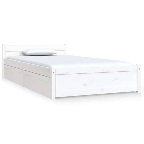 Okvir za krevet s ladicama bijeli 90 x 200 cm - Bijela 90 x 200 cm Cijena