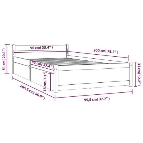 Okvir za krevet s ladicama bijeli 90 x 200 cm - Bijela 90 x 200 cm Cijena