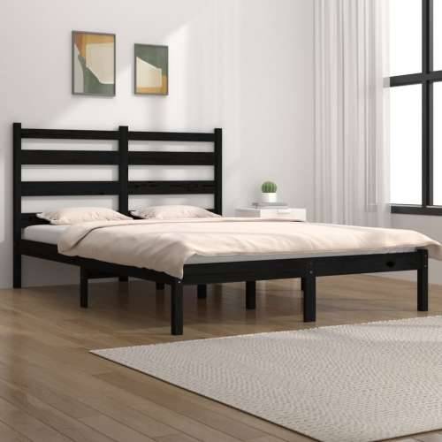 Okvir za krevet od masivne borovine crni 140 x 190 cm - Crna 140 x 190 cm Cijena