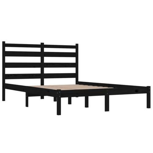 Okvir za krevet od masivne borovine crni 140 x 190 cm - Crna 140 x 190 cm Cijena
