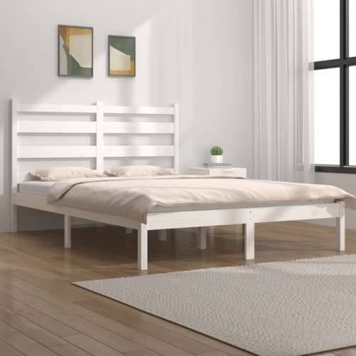 Okvir za krevet od masivne borovine bijeli 120 x 200 cm - Bijela 120 x 200 cm Cijena