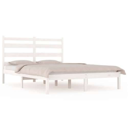 Okvir za krevet od masivne borovine bijeli 200 x 200 cm - Bijela 200 x 200 cm Cijena
