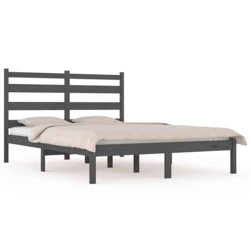 Okvir za krevet od masivne borovine sivi 200 x 200 cm Siva 200 x 200 cm Cijena