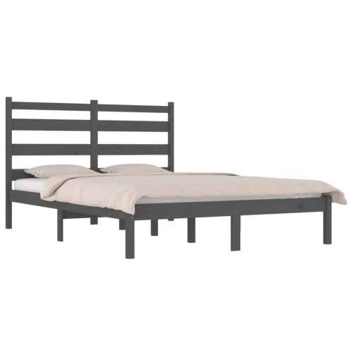 Okvir za krevet od masivne borovine sivi 200 x 200 cm Siva 200 x 200 cm Cijena