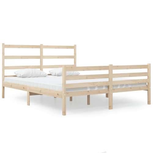 Okvir za krevet od masivne borovine 120x190 cm mali bračni Prirodna 120 x 190 cm Cijena