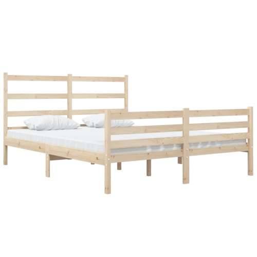 Okvir za krevet od masivne borovine 120x190 cm mali bračni Prirodna 120 x 190 cm Cijena