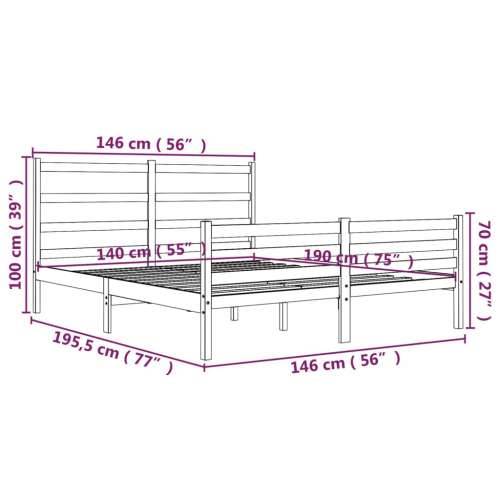 Okvir za krevet od masivne borovine 140 x 190 cm bijeli Bijela 140 x 190 cm Cijena