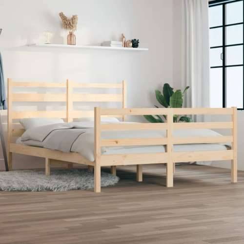 Okvir za krevet od masivne borovine 160 x 200 cm - Prirodna 160 x 200 cm Cijena
