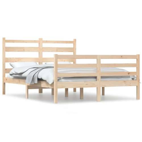 Okvir za krevet od masivne borovine 160 x 200 cm - Prirodna 160 x 200 cm Cijena