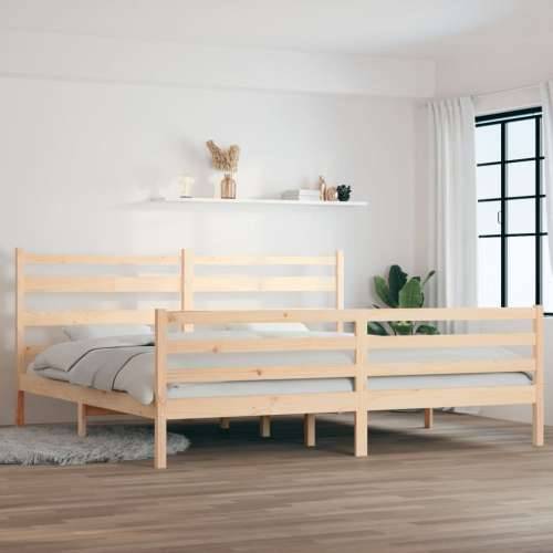 Okvir za krevet od masivne borovine 200 x 200 cm - Prirodna 200 x 200 cm Cijena