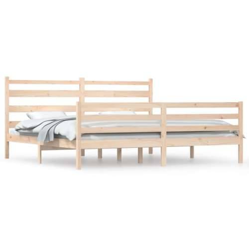 Okvir za krevet od masivne borovine 200 x 200 cm - Prirodna 200 x 200 cm Cijena