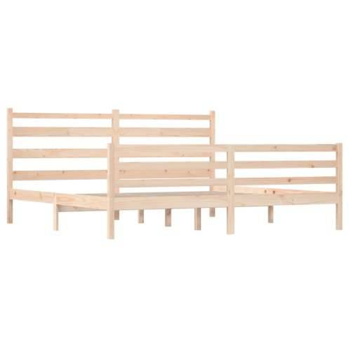 Okvir za krevet od masivne borovine 200 x 200 cm - Prirodna 200 x 200 cm Cijena