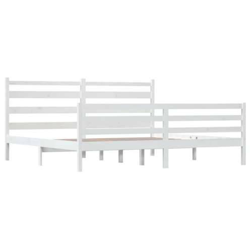Okvir za krevet od masivne borovine 200 x 200 cm bijeli - Bijela 200 x 200 cm Cijena