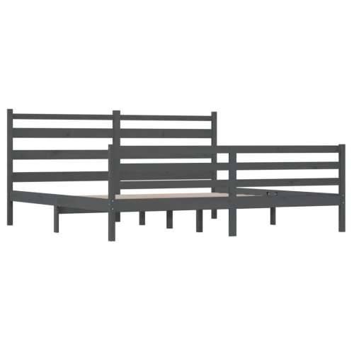 Okvir za krevet od masivne borovine 200 x 200 cm sivi - Siva 200 x 200 cm Cijena