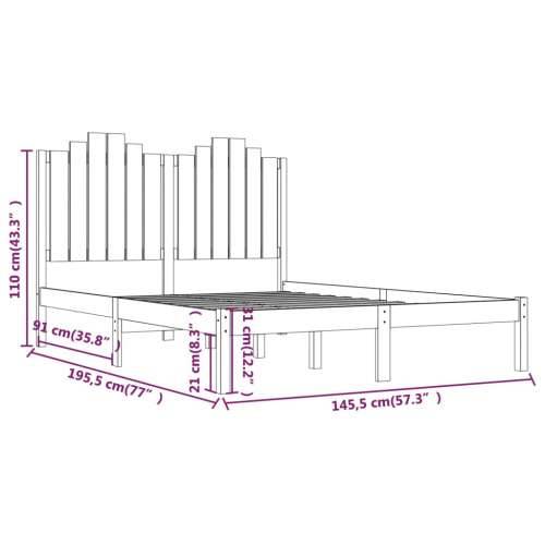 Okvir za krevet od masivne borovine 140 x 190 cm - Prirodna 140 x 190 cm Cijena