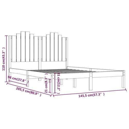 Okvir za krevet od masivne borovine 140 x 200 cm - Prirodna 140 x 200 cm Cijena