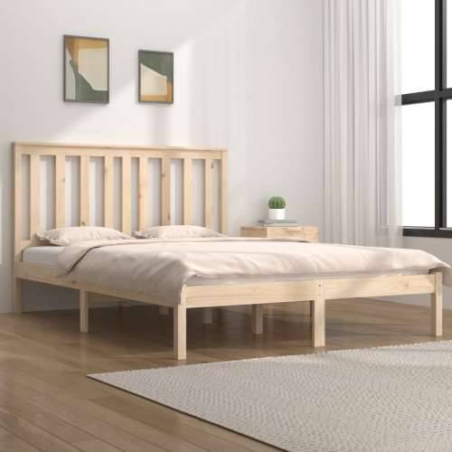 Okvir za krevet od borovine 150 x 200 cm veliki bračni Prirodna 150 x 200 cm Cijena
